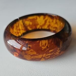 Women's Amber Brown Transparent Bangle Bracelet